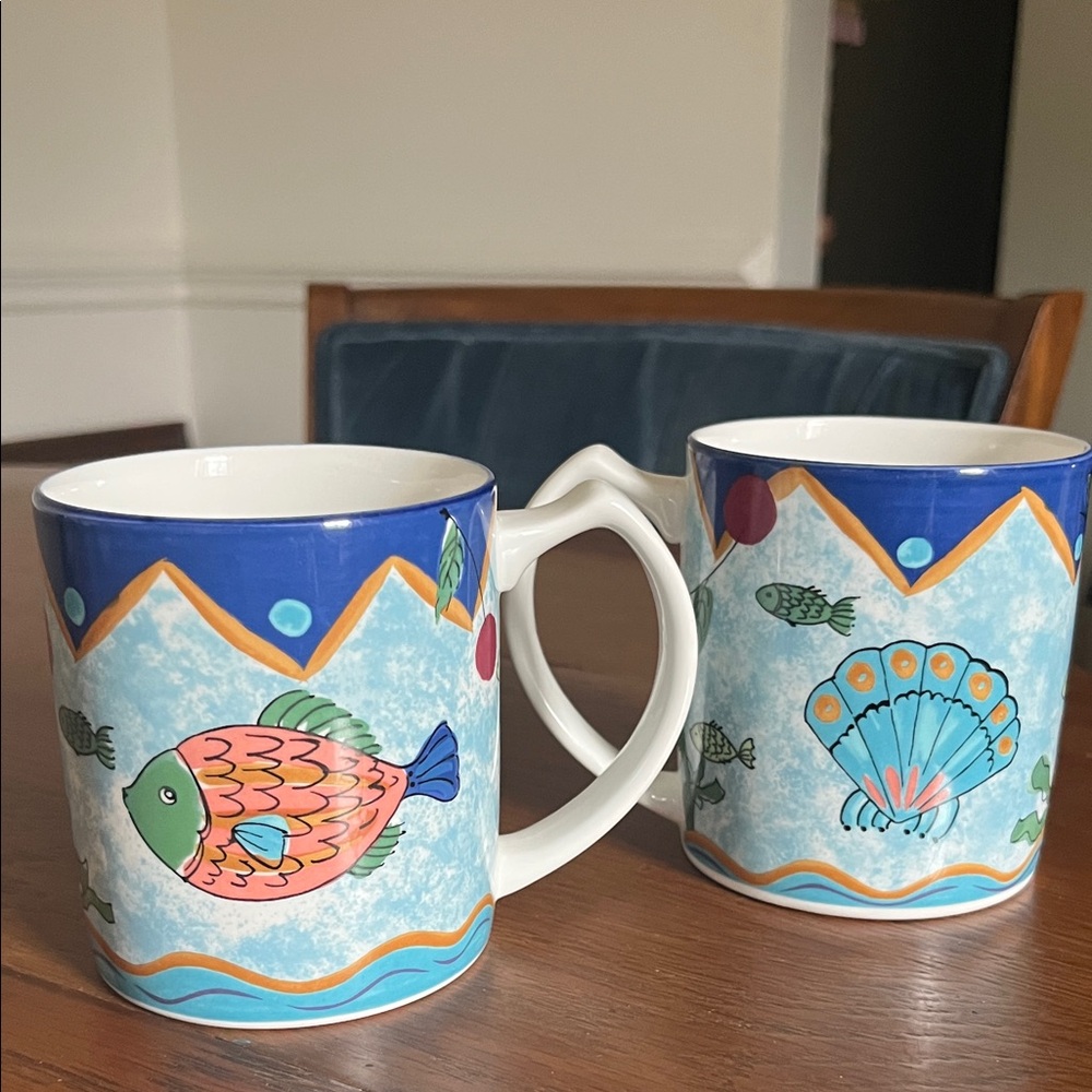 Mikasa “Ocean Plate” mugs, set of 2